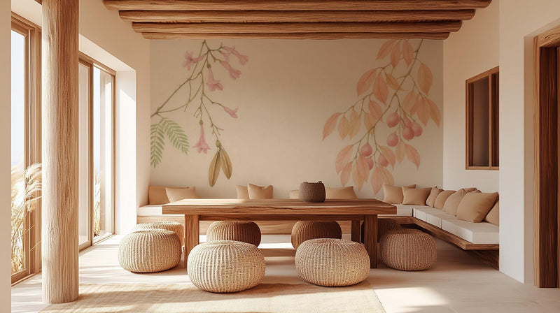 Contemporary Pastel wallpaper for Living Room