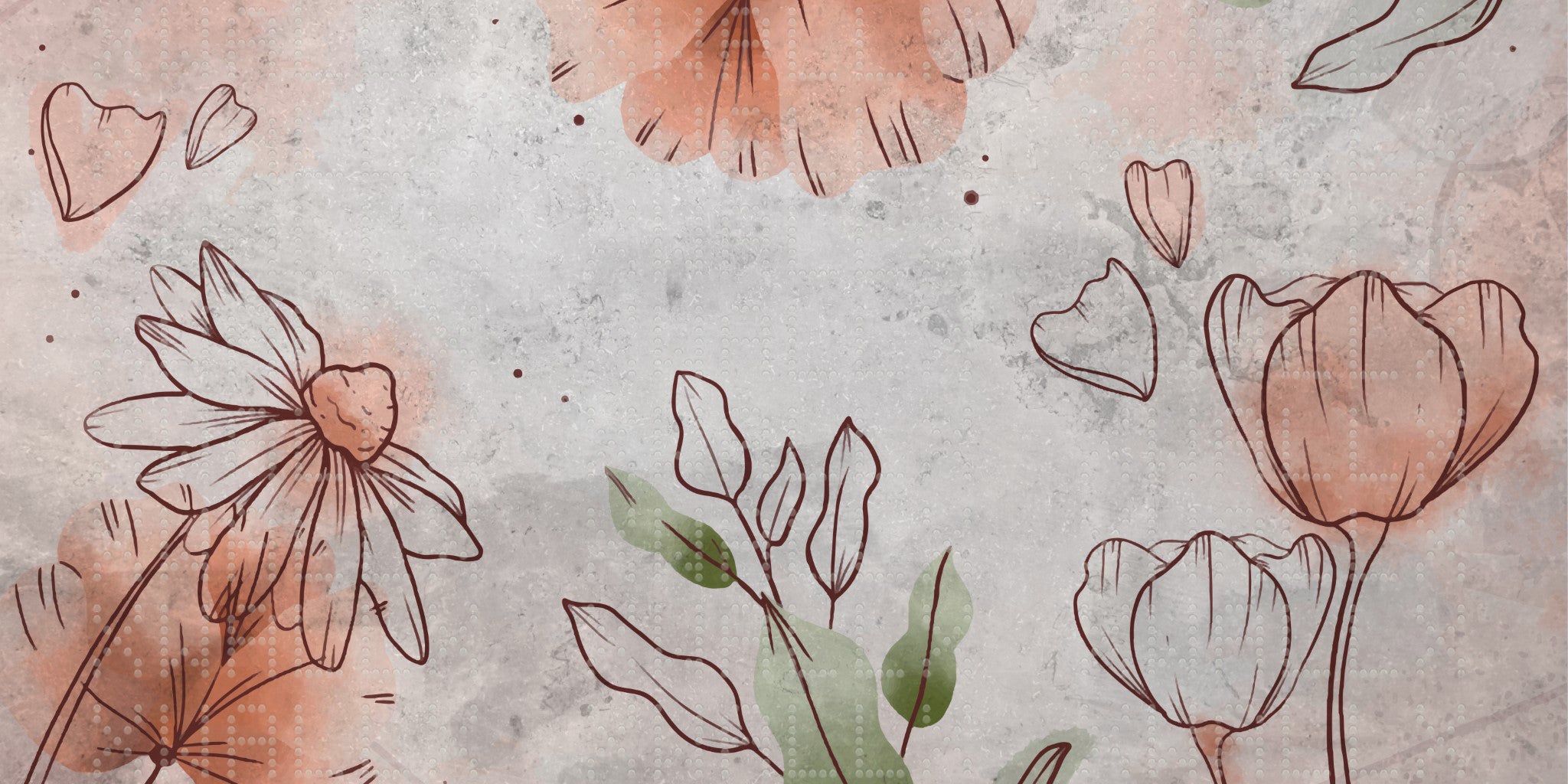 Hassas Floral Sketch Duvar Kağıdı