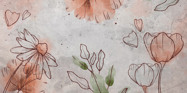 Hassas Floral Sketch Duvar Kağıdı - Sample