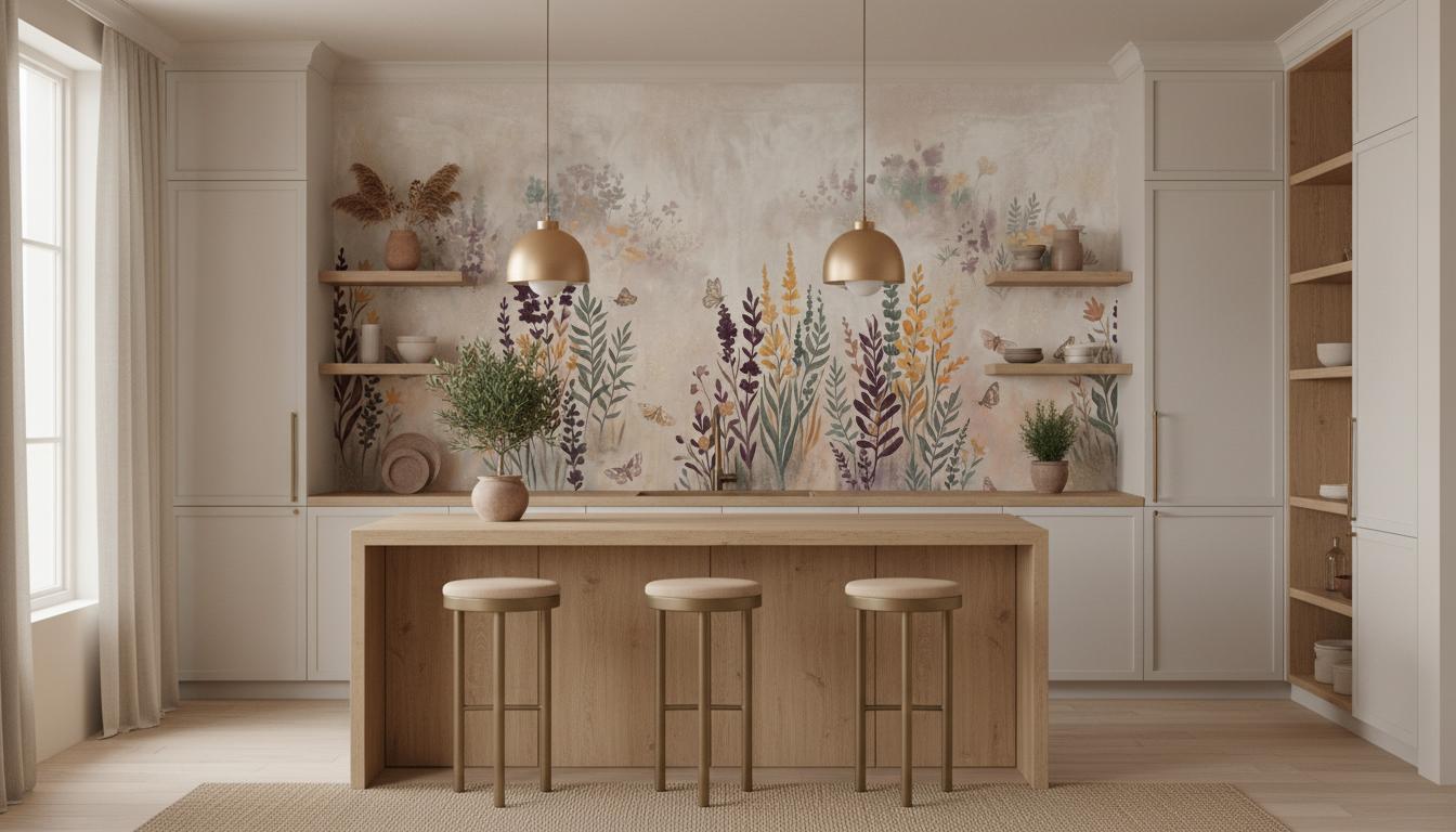 Eclectic Pastel wallpaper for Kitchen