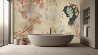 Traditional Pastel wallpaper for Bathroom