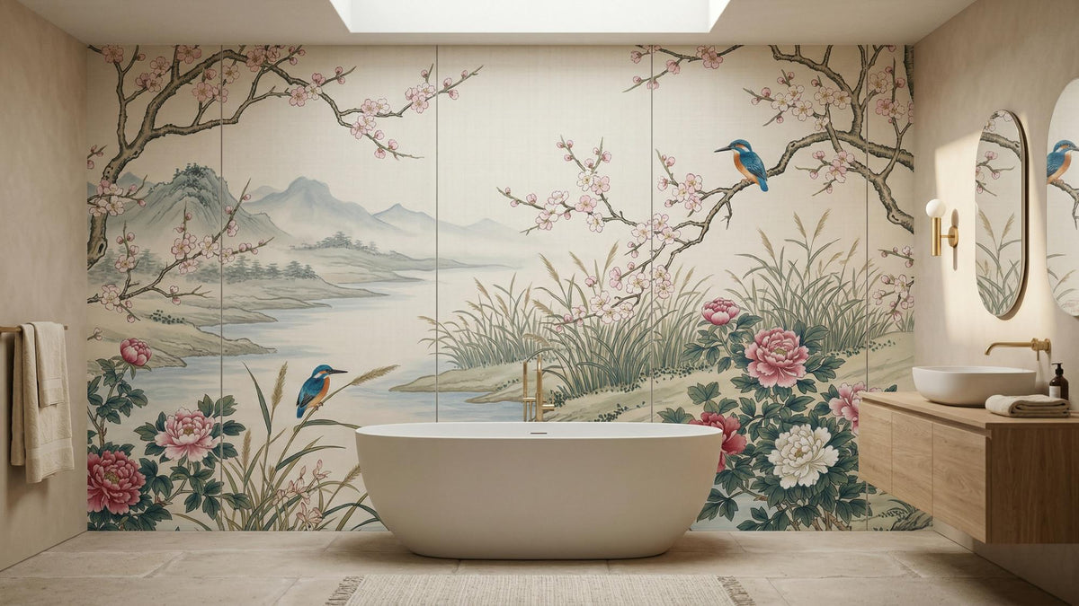 Traditional Pastel wallpaper for Bathroom
