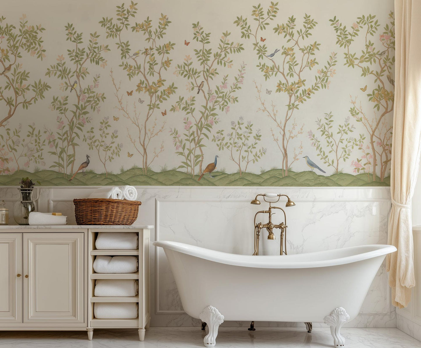 Traditional Pastel wallpaper for Bathroom