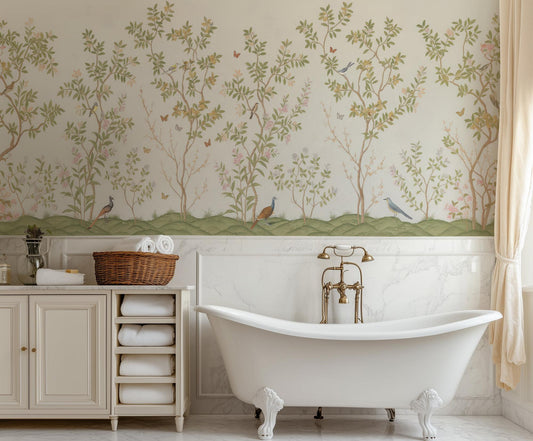 Traditional Pastel wallpaper for Bathroom