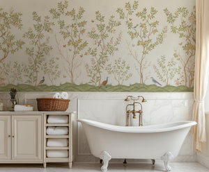 Traditional Pastel wallpaper for Bathroom