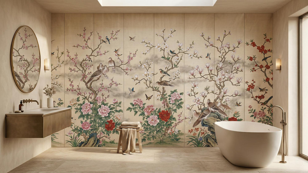 Traditional Pastel wallpaper for Bathroom