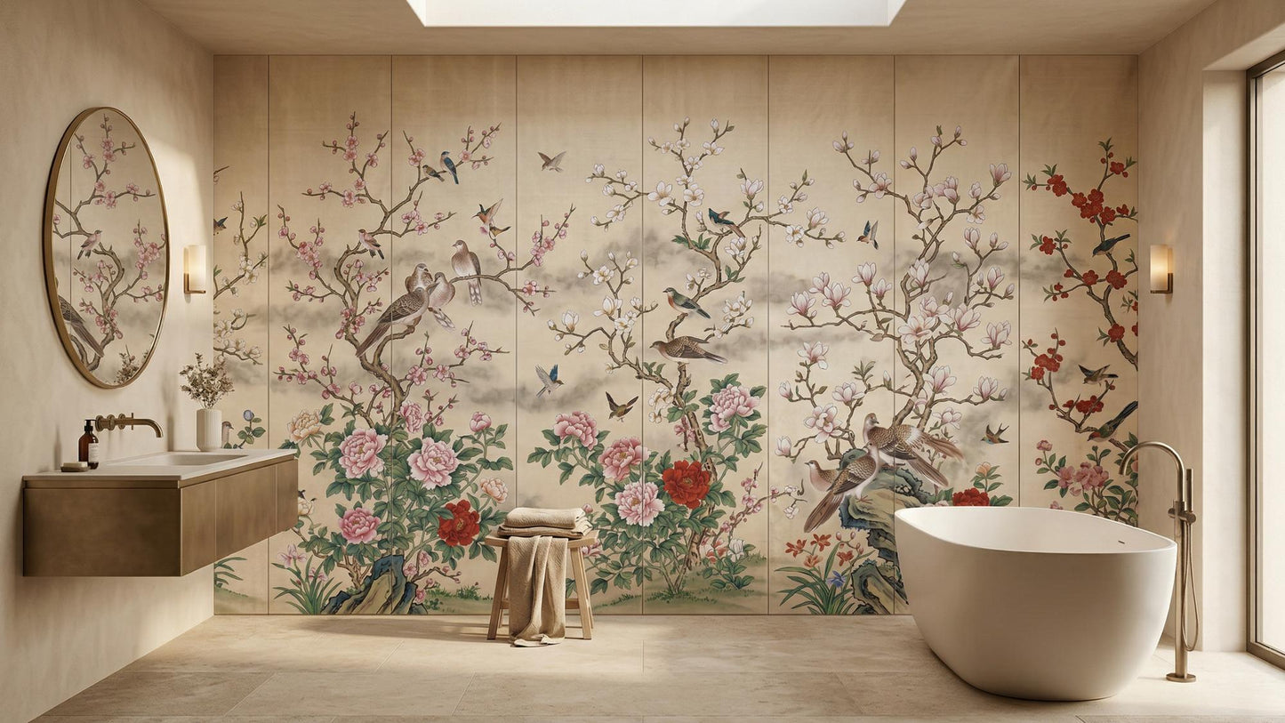 Traditional Pastel wallpaper for Bathroom