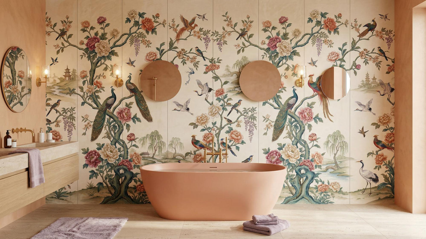 Traditional Pastel wallpaper for Bathroom
