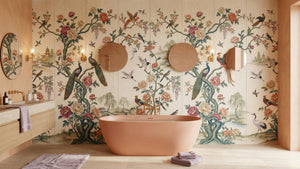 Traditional Pastel wallpaper for Bathroom