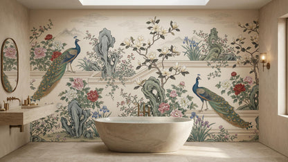 Traditional Pastel wallpaper for Bathroom