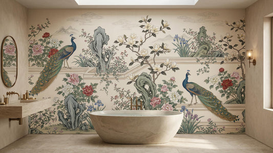 Traditional Pastel wallpaper for Bathroom