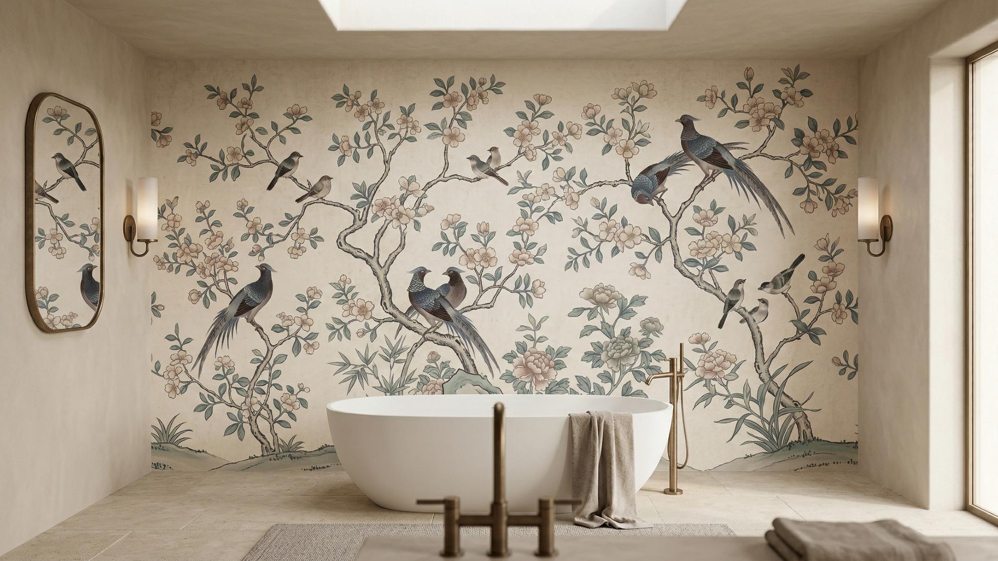 Traditional Pastel wallpaper for Bathroom