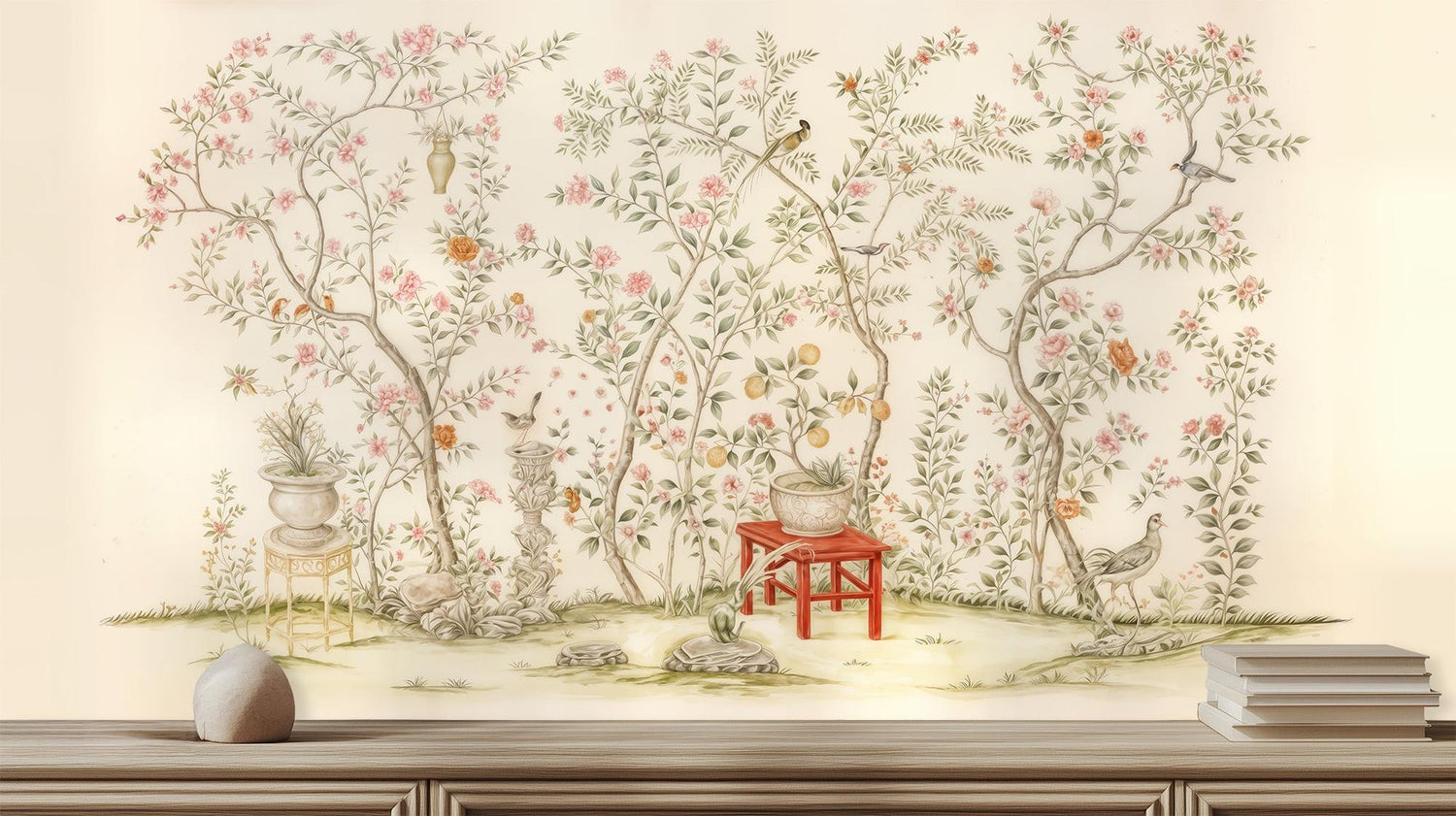 Traditional Pastel wallpaper for Bedroom