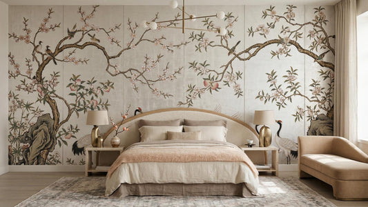 Traditional Pastel wallpaper for Bedroom