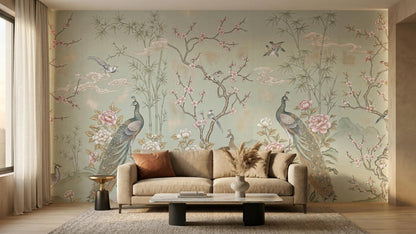 Traditional Pastel wallpaper for Bedroom