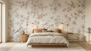 Traditional Pastel wallpaper for Bedroom