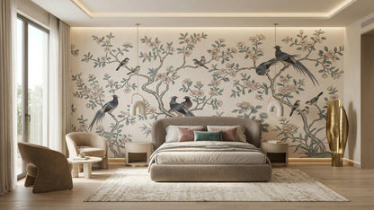 Traditional Pastel wallpaper for Bedroom