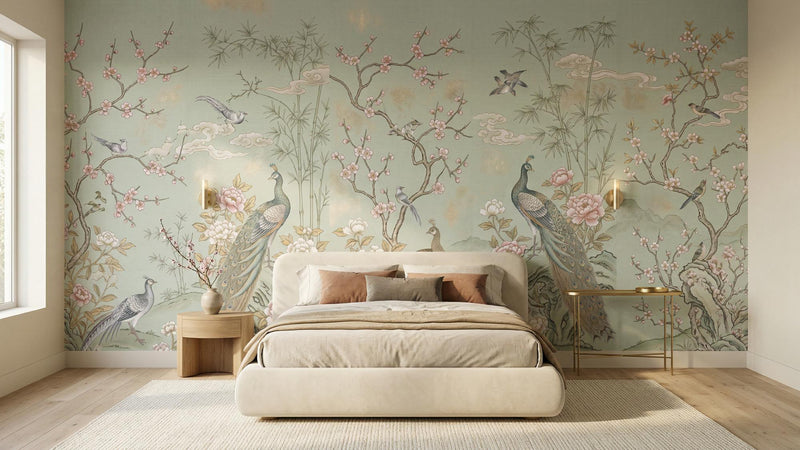 Traditional Pastel wallpaper for Bedroom