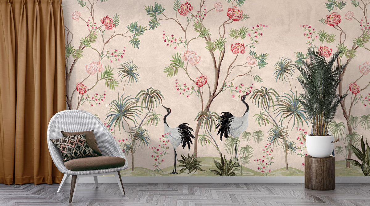 Traditional Pastel wallpaper for Bedroom