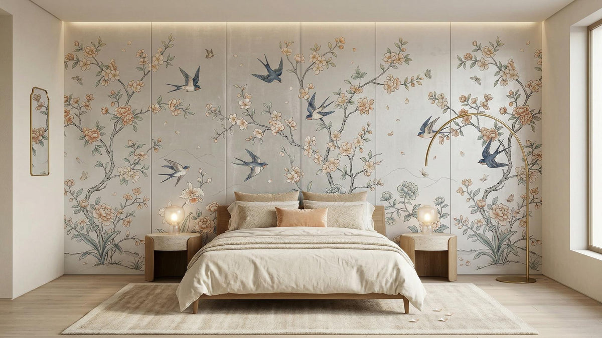 Traditional Pastel wallpaper for Bedroom