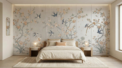 Traditional Pastel wallpaper for Bedroom