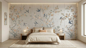 Traditional Pastel wallpaper for Bedroom