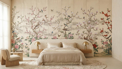 Traditional Pastel wallpaper for Bedroom