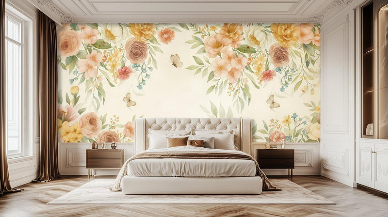 Traditional Pastel wallpaper for Bedroom