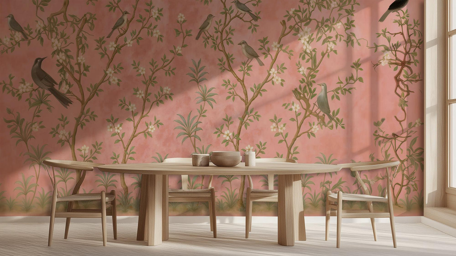 Traditional Pastel wallpaper for Dining Room
