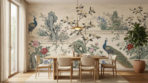 Traditional Pastel wallpaper for Dining Room