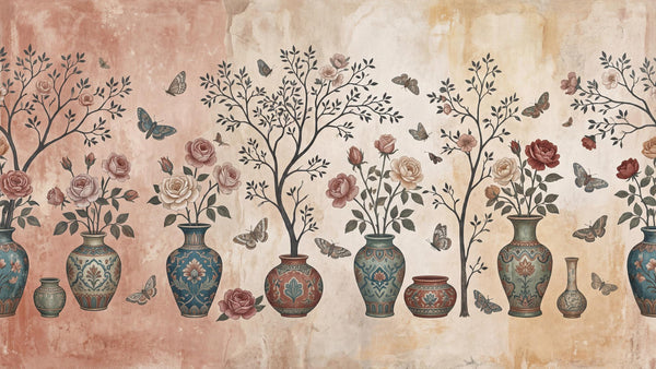 Floral Vazo Poster Duvar Kağıdı - Sample