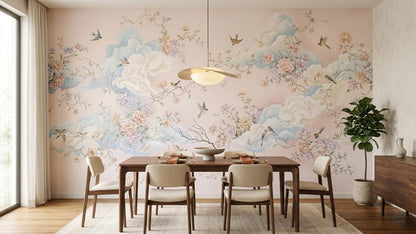Traditional Pastel wallpaper for Dining Room