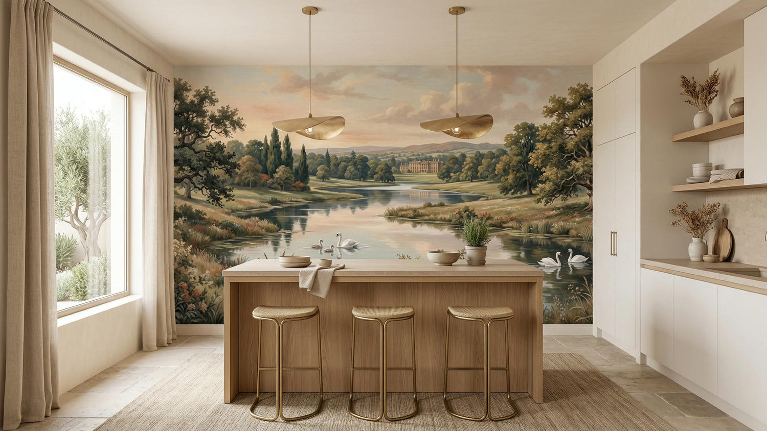 Traditional Pastel wallpaper for Kitchen
