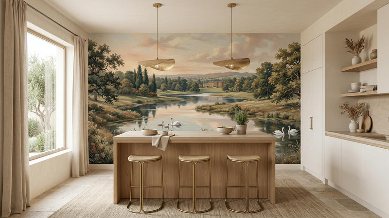 Traditional Pastel wallpaper for Kitchen