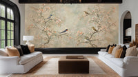 Traditional Pastel wallpaper for Living Room