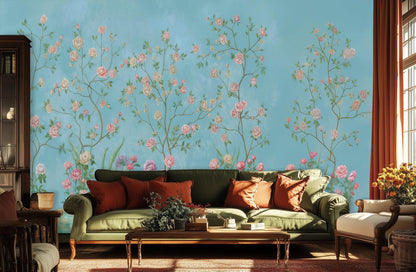 Traditional Pastel wallpaper for Living Room