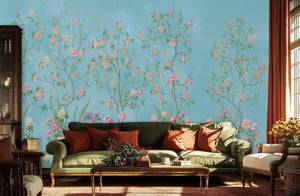 Traditional Pastel wallpaper for Living Room