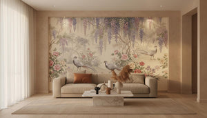 Traditional Pastel wallpaper for Living Room