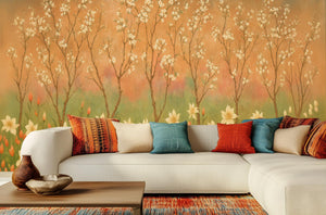 Traditional Pastel wallpaper for Living Room