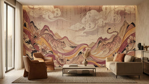 Traditional Pastel wallpaper for Living Room