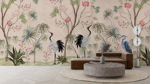 Tropical Pastel wallpaper for Living Room