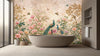 Peacock and Floral Garden Wallpaper