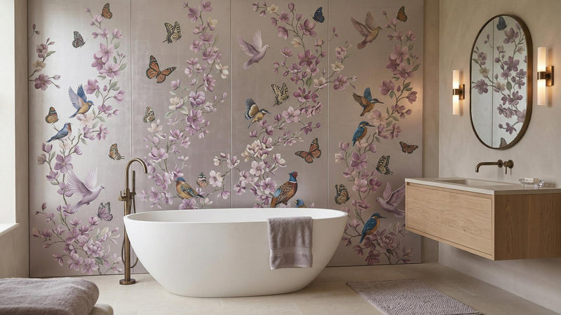 Banyo için Vintage Pastel duvar kağıdı