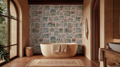 Vintage Pastel wallpaper for Bathroom