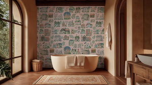 Vintage Pastel wallpaper for Bathroom