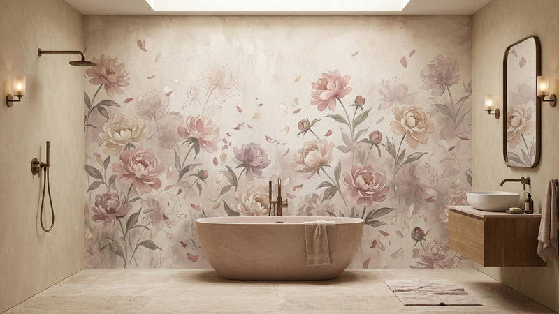 Banyo için Vintage Pastel duvar kağıdı