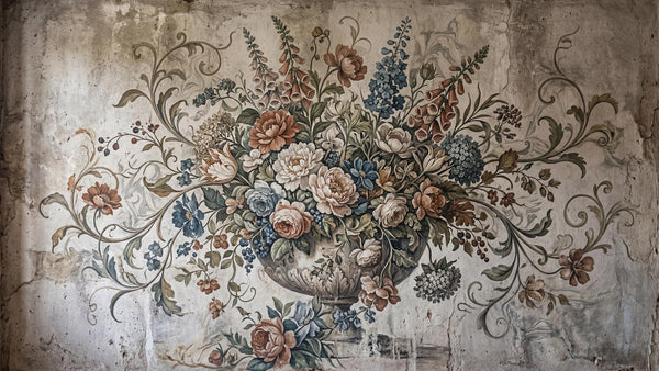 Vintage Floral Fresko Duvar kağıdı - Sample