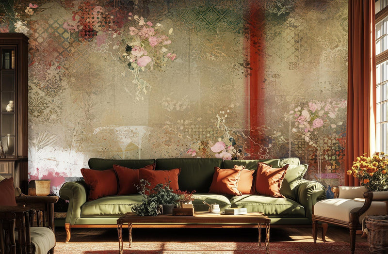 Vintage Pastel wallpaper for Living Room