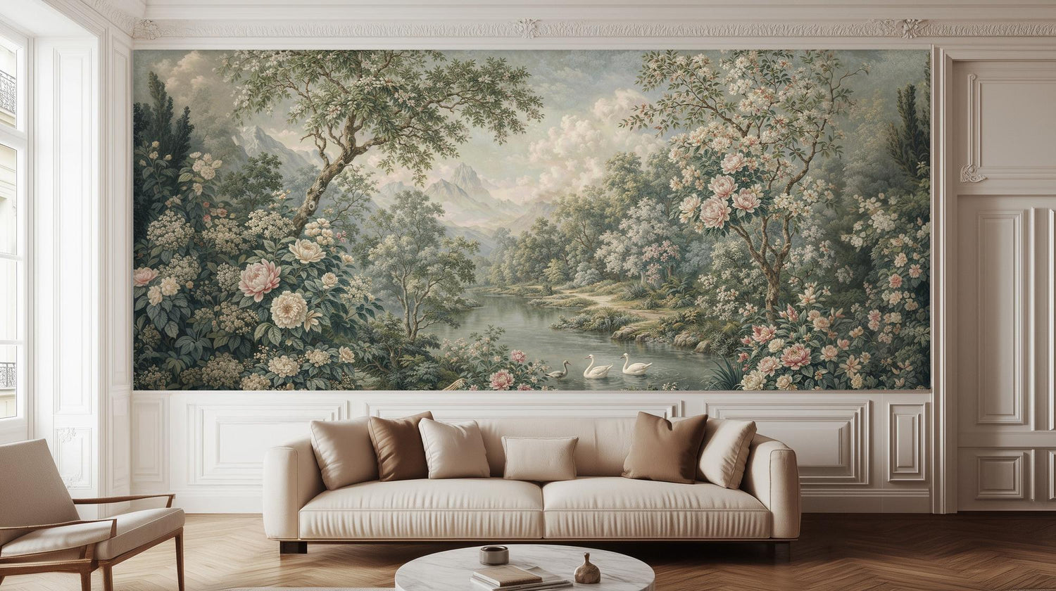 Oturma Odası için Vintage Pastel duvar kağıdı
