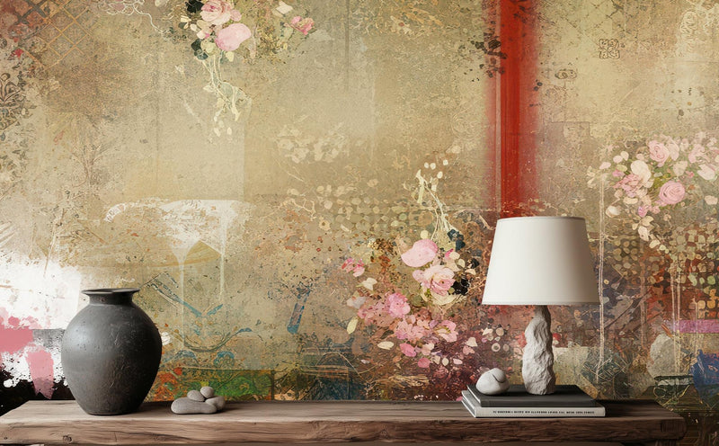 Vintage Pastel wallpaper for Living Room